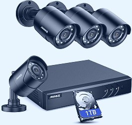 Amazon.com : ANNKE 8CH H.265+ 3K Lite Surveillance Security Camera System  with AI Human/Vehicle Detection, 4 x 1920TVL 2MP Wired CCTV IP66 Cameras  for Indoor Outdoor Use, Remote Access, 1TB Hard Drive